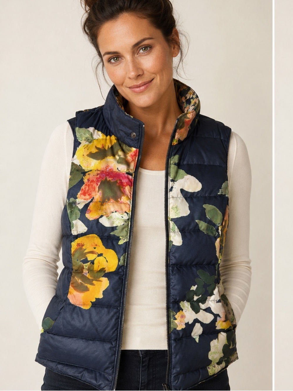 Tommy Bahama Reversible Quilted Floral Vest XS